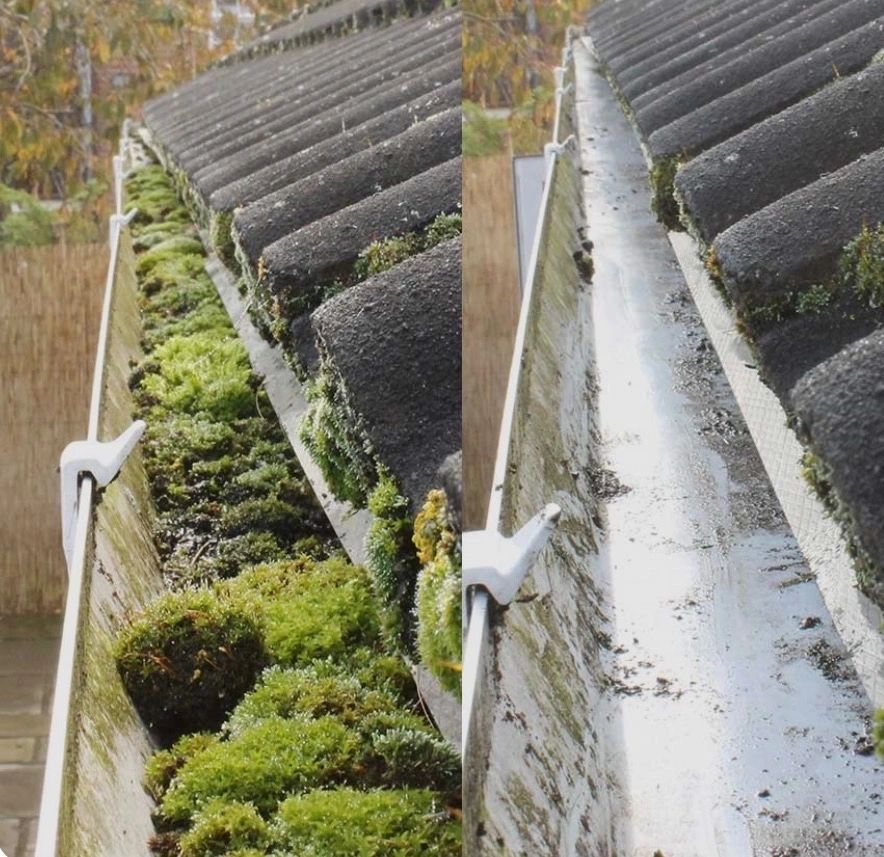 Gutter cleaning result